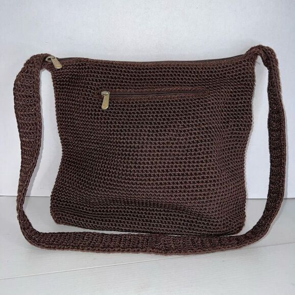 The Sak Original Crochet Purse Womens Brown Boho Classic Crossbody  Shoulder Bag - Picture 1 of 8